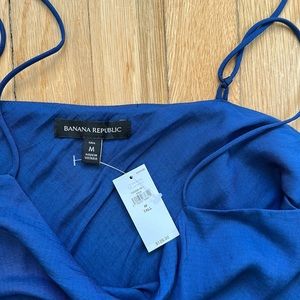 Banana Republic Strappy Bias cut Blue Maxi Dress M Tall